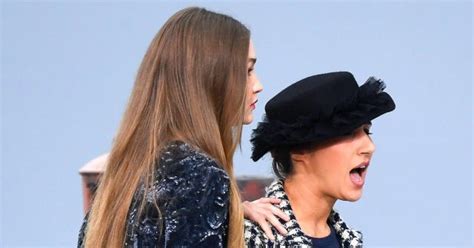 gigi hadid chanel crasher|Gigi Hadid confronts Chanel catwalk invader .